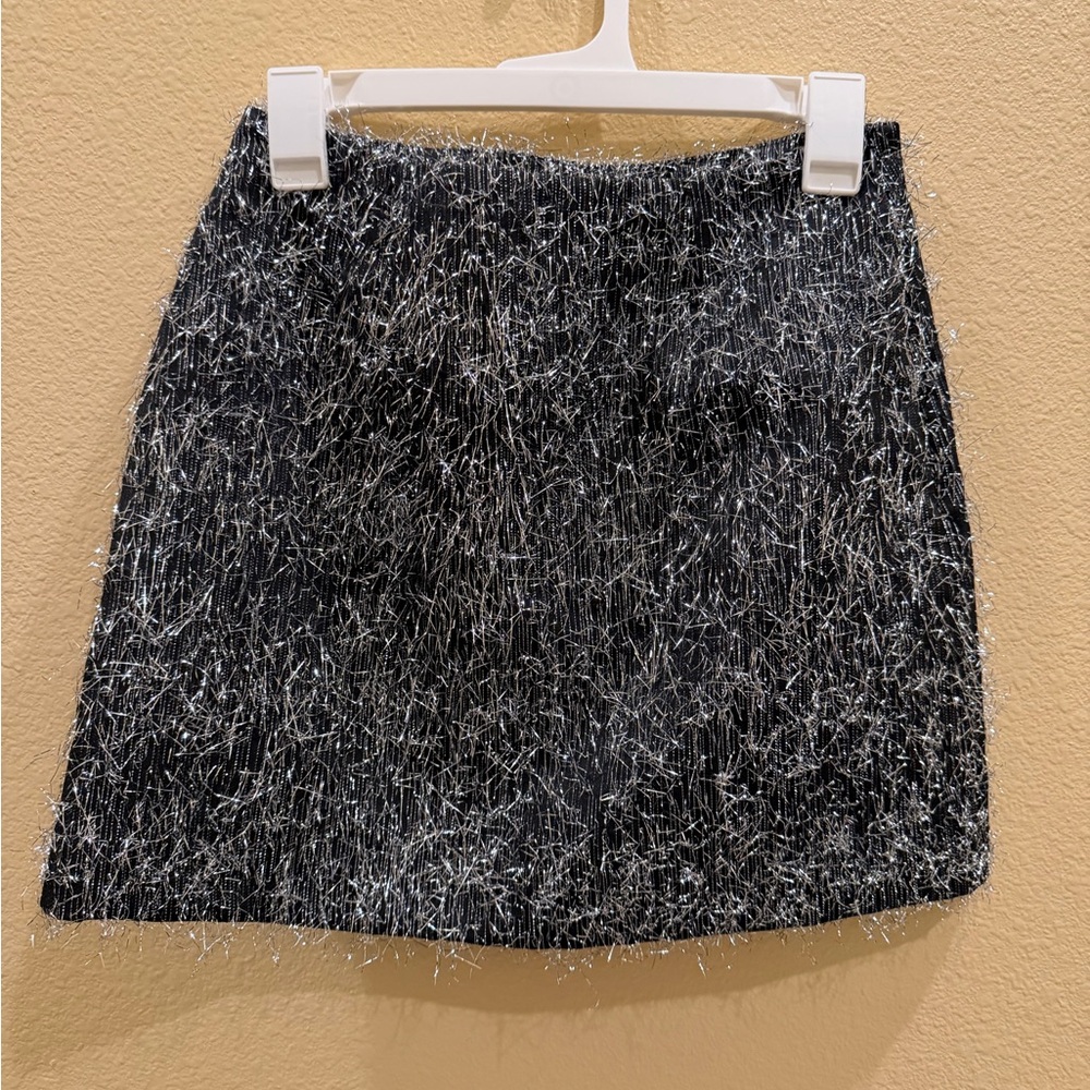 Nasty Gal Black and Silver Mini Skirt